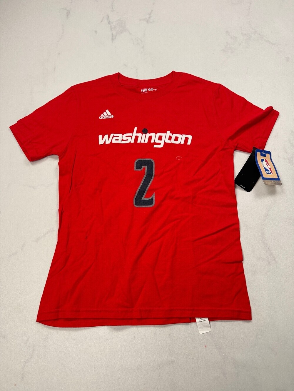 Adidas Washington Wizards John Wall Graphic Tee Red 2010s Street Style - Boys M